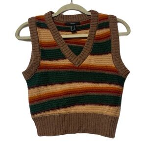 Striped V-Neck Knit Vest
